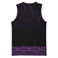 New Zealand Maori Kowhaiwhai Basketball Jersey Waiporoporo Maui and Mangopare - Polynesian Pride