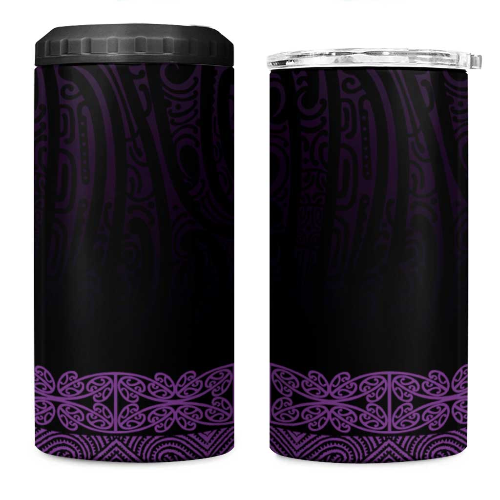 New Zealand Maori Kowhaiwhai 4 in 1 Can Cooler Tumbler Waiporoporo Maui and Mangopare