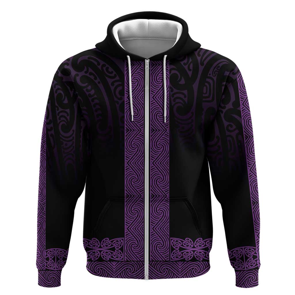 New Zealand Maori Kowhaiwhai Hoodie Waiporoporo Maui and Mangopare