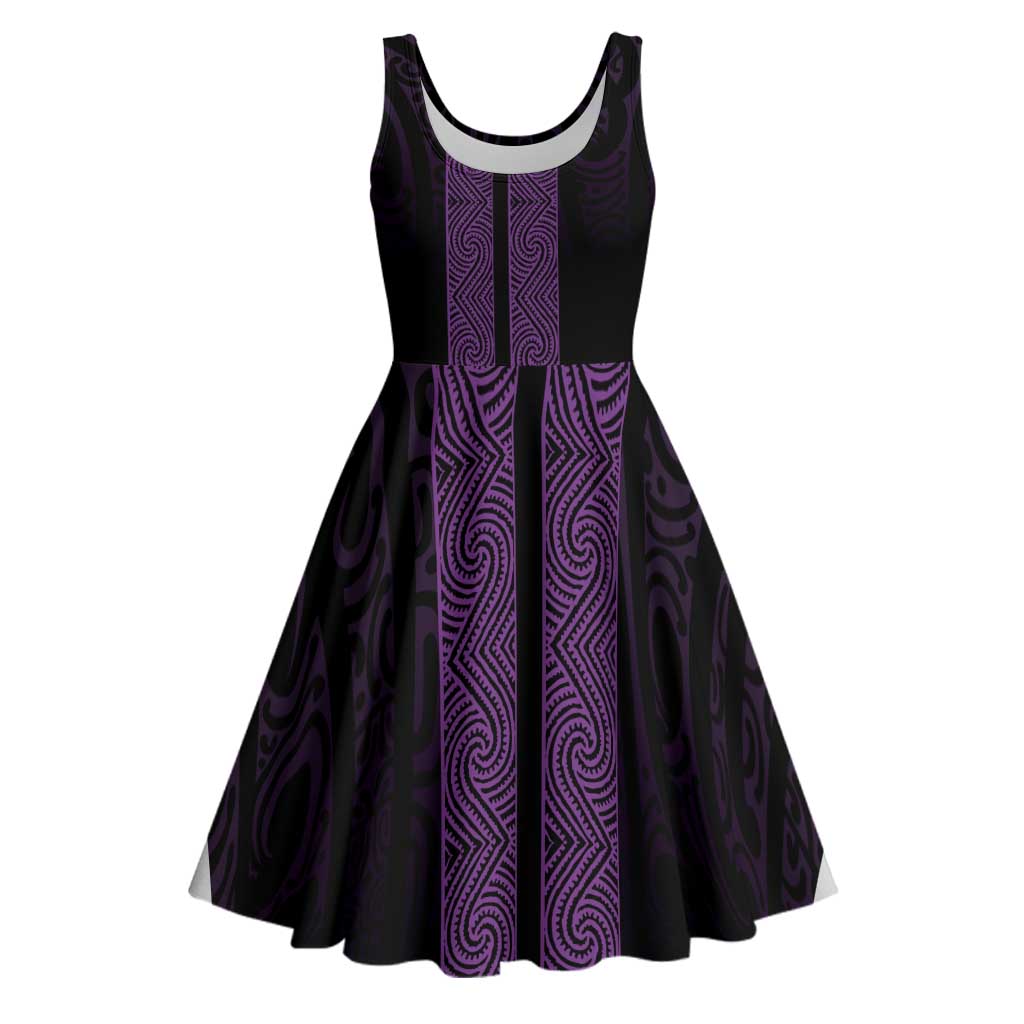 New Zealand Maori Kowhaiwhai Midi Dress Waiporoporo Maui and Mangopare - Polynesian Pride