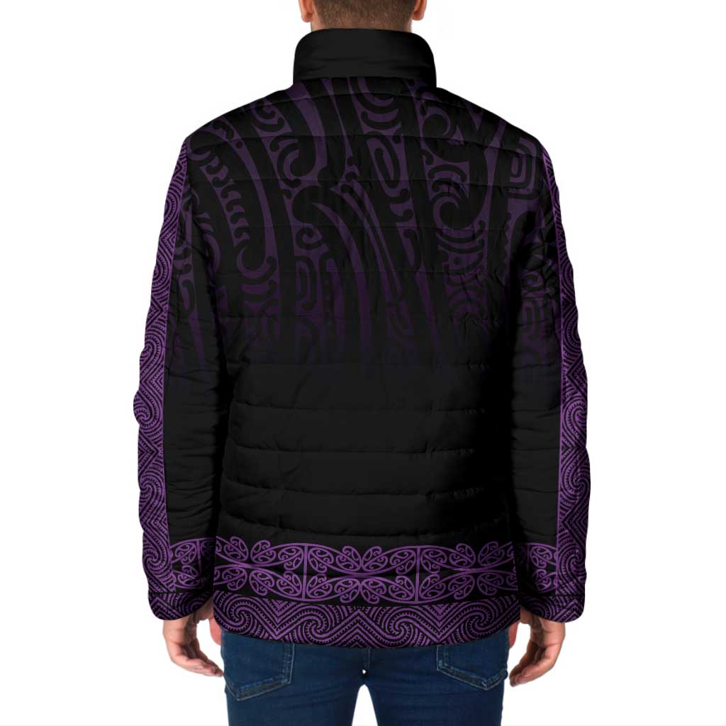 New Zealand Maori Kowhaiwhai Padded Jacket Waiporoporo Maui and Mangopare - Polynesian Pride