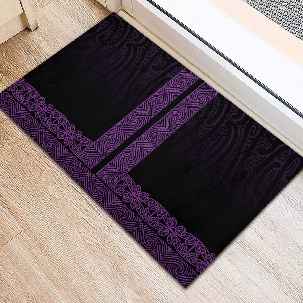 New Zealand Maori Kowhaiwhai Rubber Doormat Waiporoporo Maui and Mangopare