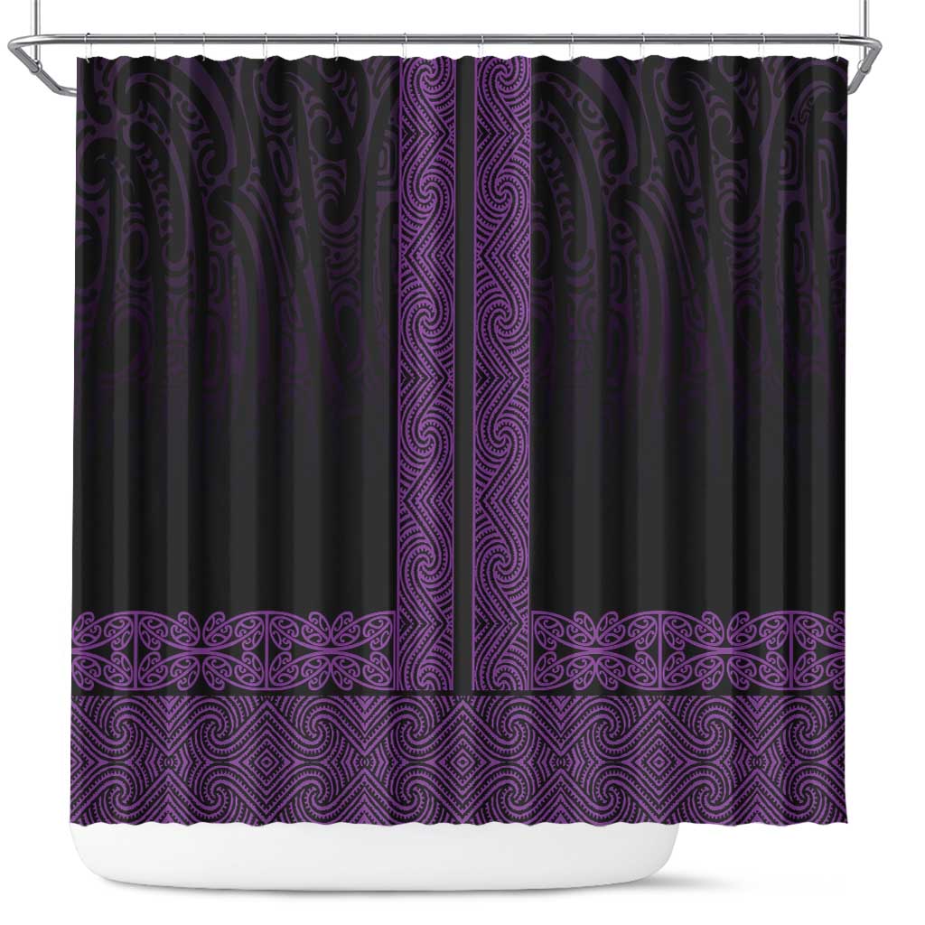 New Zealand Maori Kowhaiwhai Shower Curtain Waiporoporo Maui and Mangopare