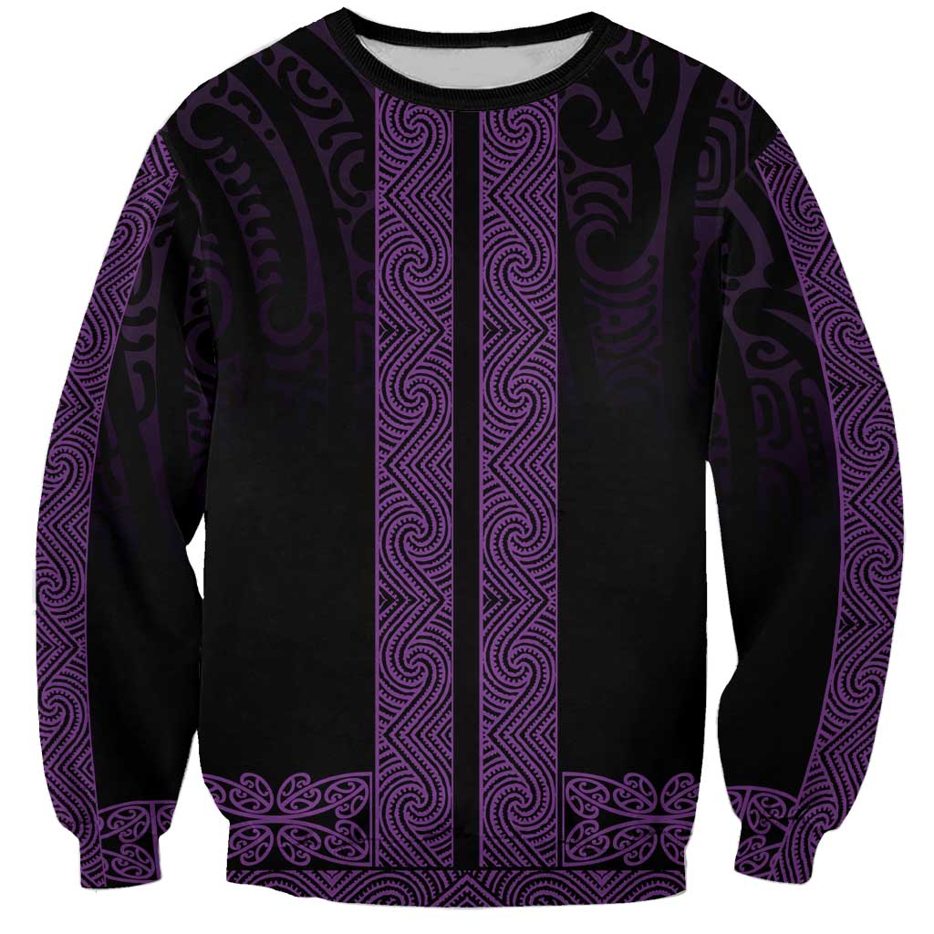 New Zealand Maori Kowhaiwhai Sweatshirt Waiporoporo Maui and Mangopare