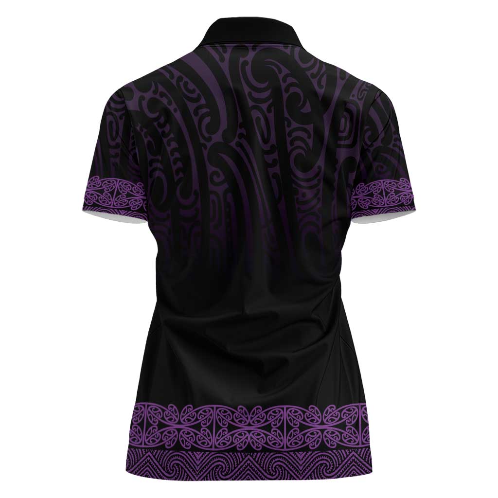 New Zealand Maori Kowhaiwhai Women Polo Shirt Waiporoporo Maui and Mangopare