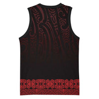 New Zealand Maori Kowhaiwhai Basketball Jersey Whero Maui and Mangopare - Polynesian Pride