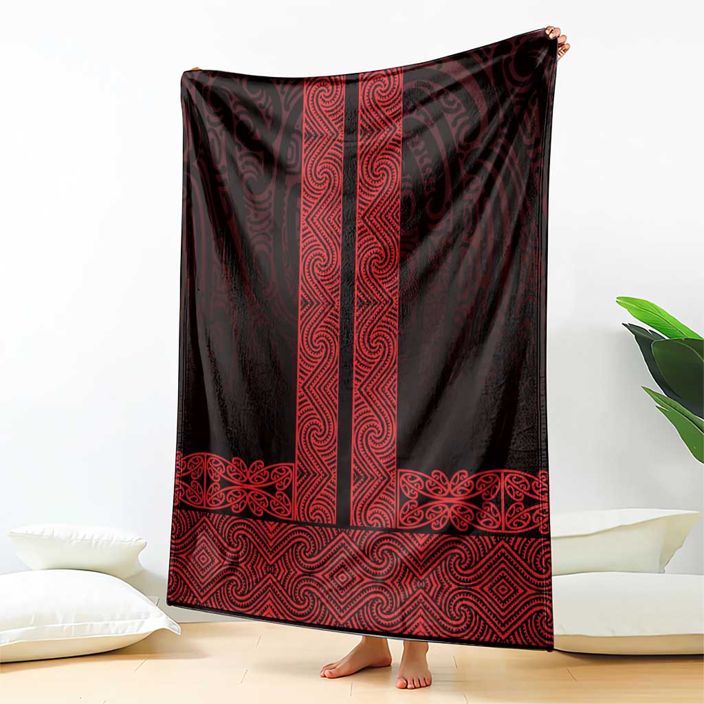 New Zealand Maori Kowhaiwhai Blanket Whero Maui and Mangopare