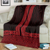New Zealand Maori Kowhaiwhai Blanket Whero Maui and Mangopare