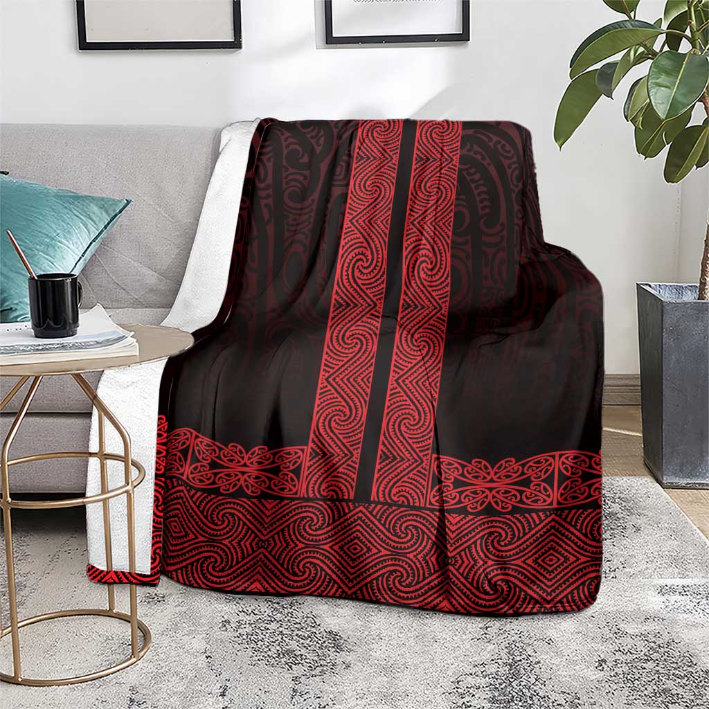 New Zealand Maori Kowhaiwhai Blanket Whero Maui and Mangopare