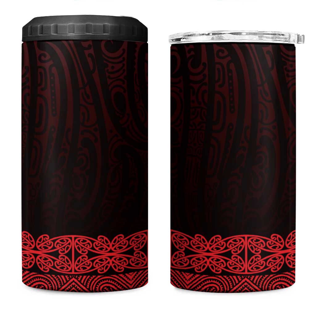 New Zealand Maori Kowhaiwhai 4 in 1 Can Cooler Tumbler Whero Maui and Mangopare
