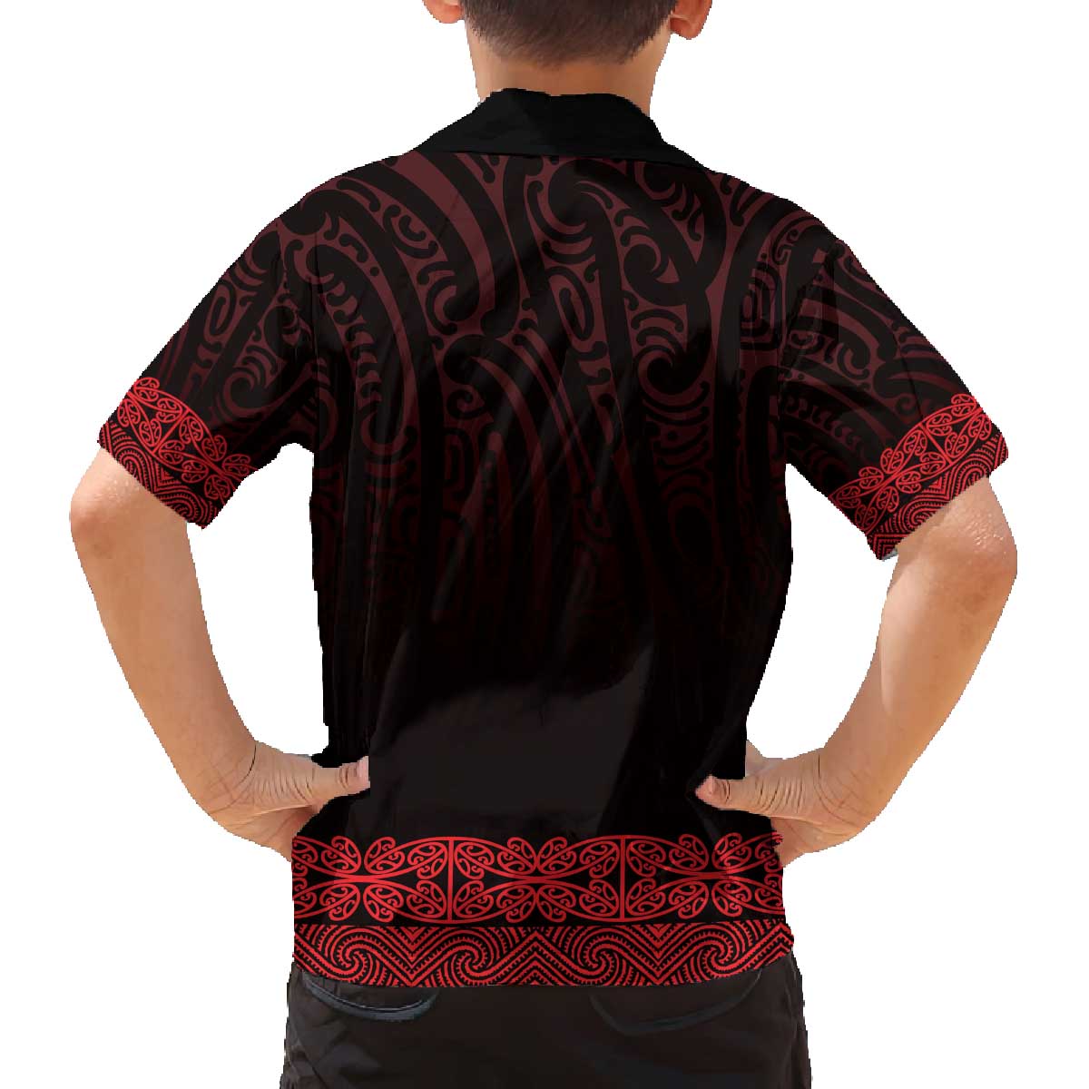 New Zealand Maori Kowhaiwhai Family Matching Off The Shoulder Long Sleeve Dress and Hawaiian Shirt Whero Maui and Mangopare