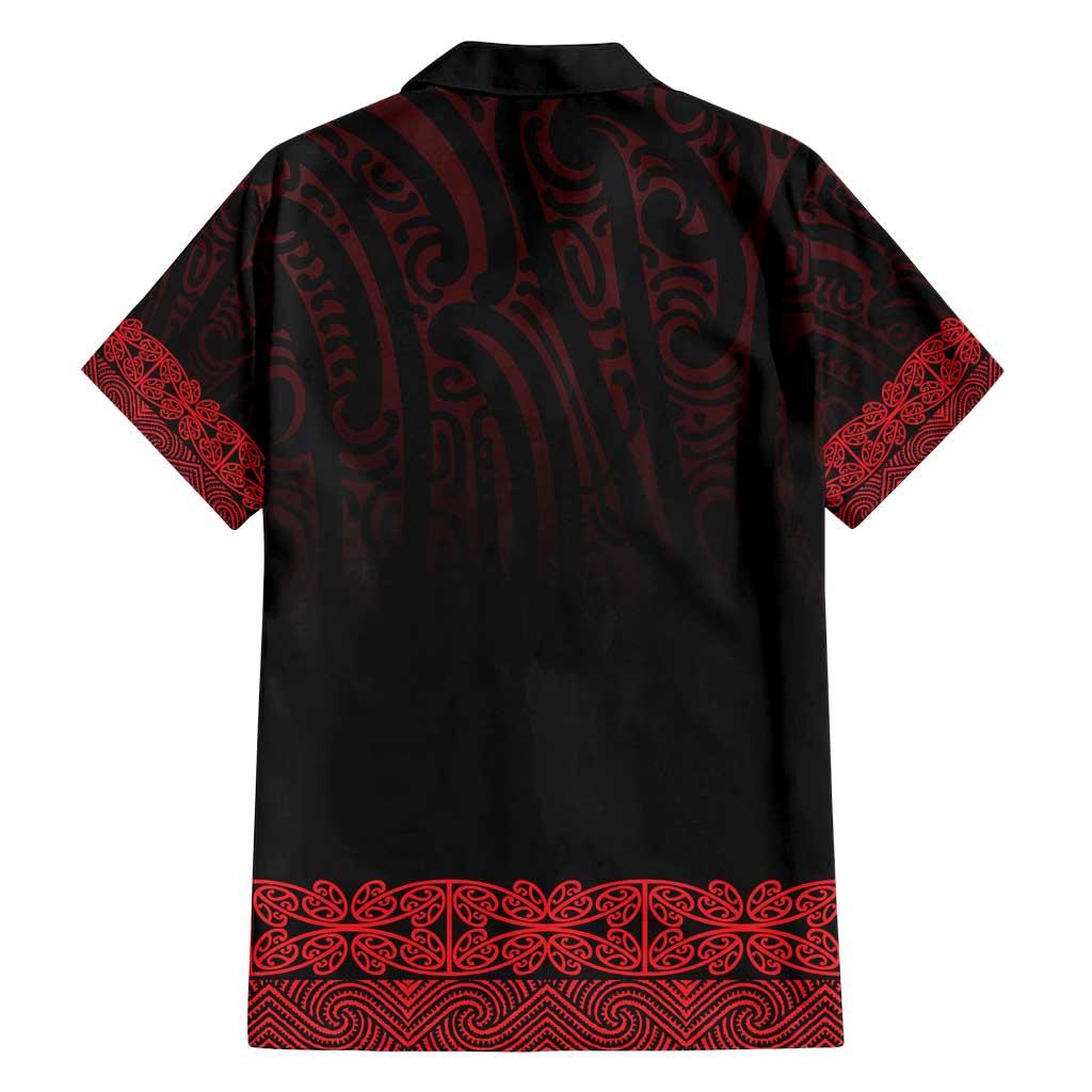 New Zealand Maori Kowhaiwhai Family Matching Off Shoulder Short Dress and Hawaiian Shirt Whero Maui and Mangopare
