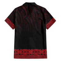 New Zealand Maori Kowhaiwhai Family Matching Puletasi and Hawaiian Shirt Whero Maui and Mangopare
