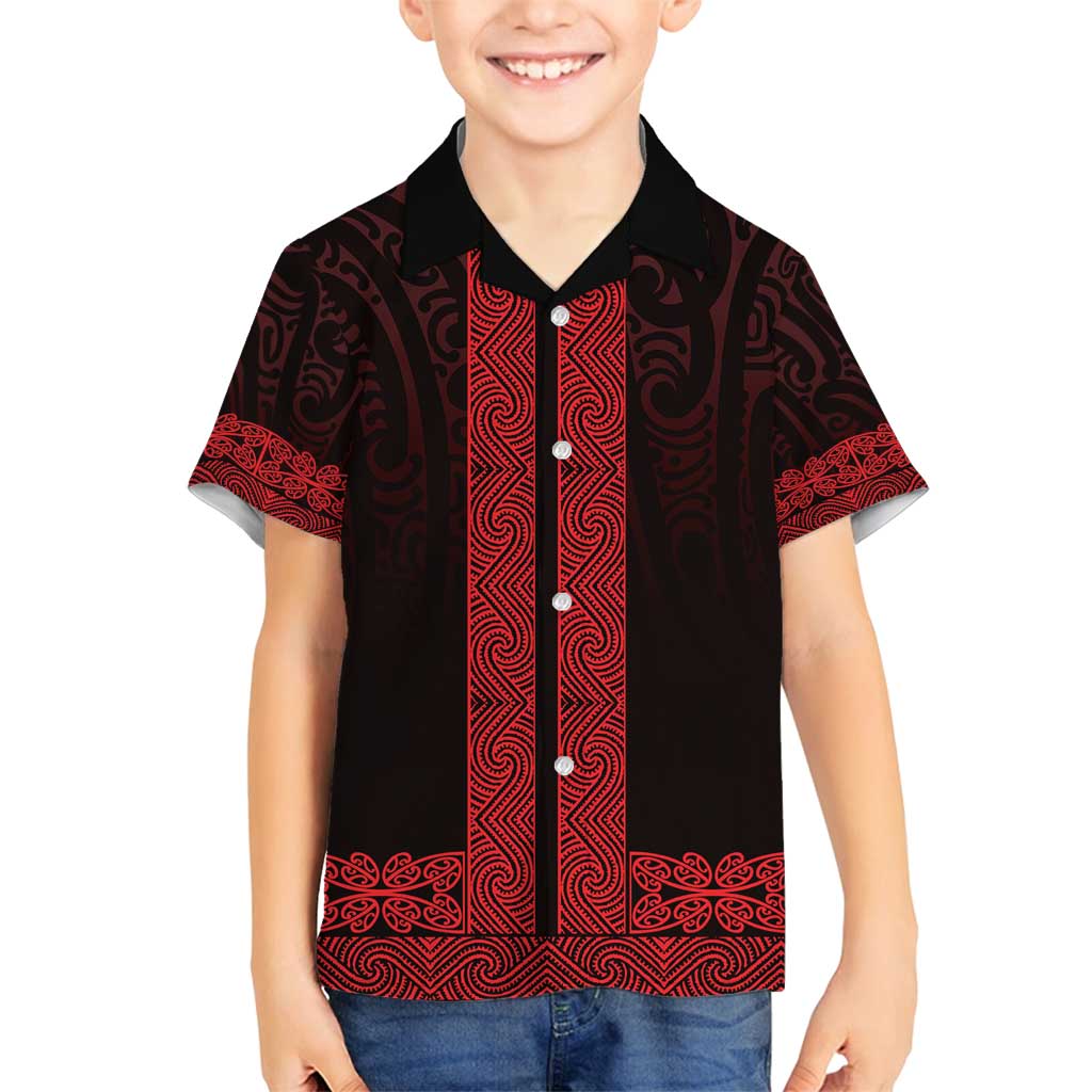 New Zealand Maori Kowhaiwhai Family Matching Puletasi and Hawaiian Shirt Whero Maui and Mangopare