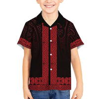 New Zealand Maori Kowhaiwhai Family Matching Puletasi and Hawaiian Shirt Whero Maui and Mangopare