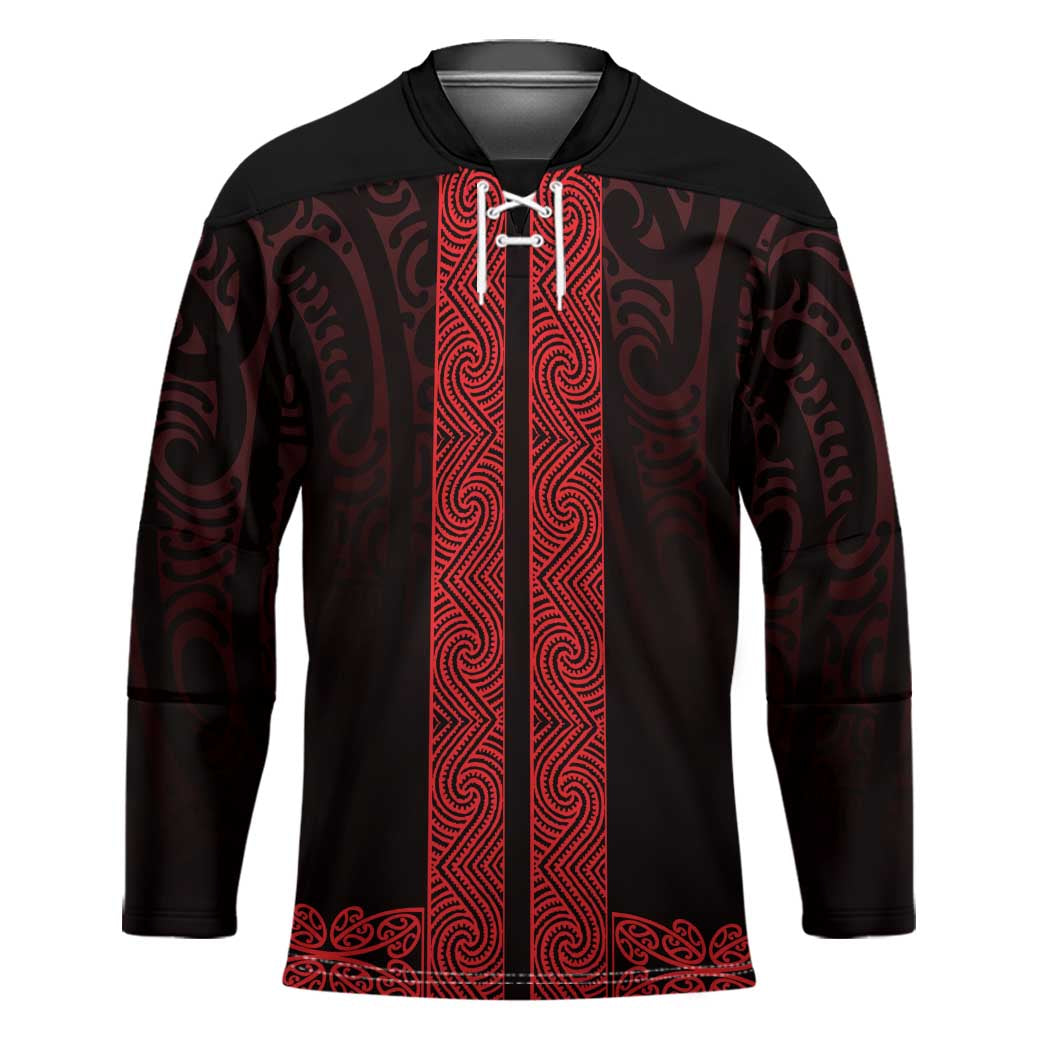New Zealand Maori Kowhaiwhai Hockey Jersey Whero Maui and Mangopare - Polynesian Pride