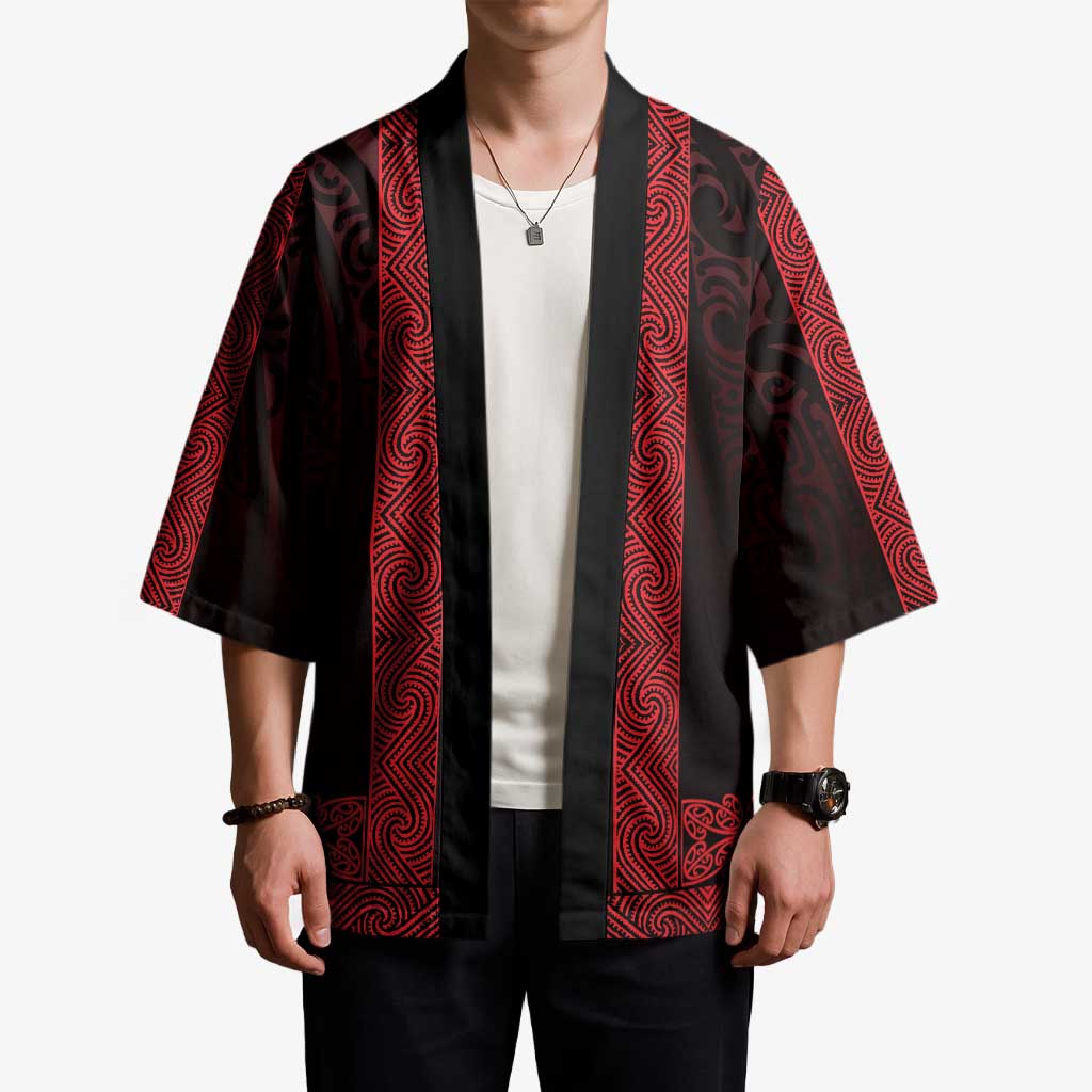 New Zealand Maori Kowhaiwhai Kimono Whero Maui and Mangopare - Polynesian Pride
