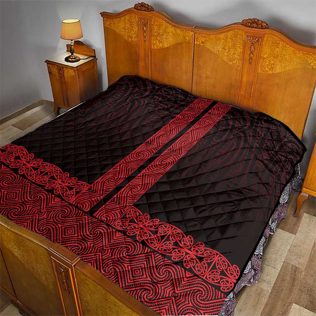 New Zealand Maori Kowhaiwhai Quilt Whero Maui and Mangopare