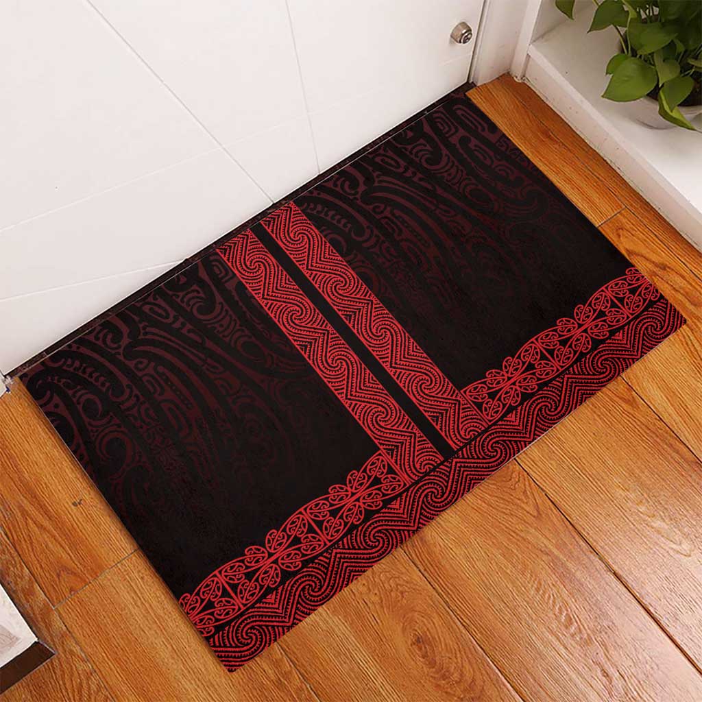 New Zealand Maori Kowhaiwhai Rubber Doormat Whero Maui and Mangopare