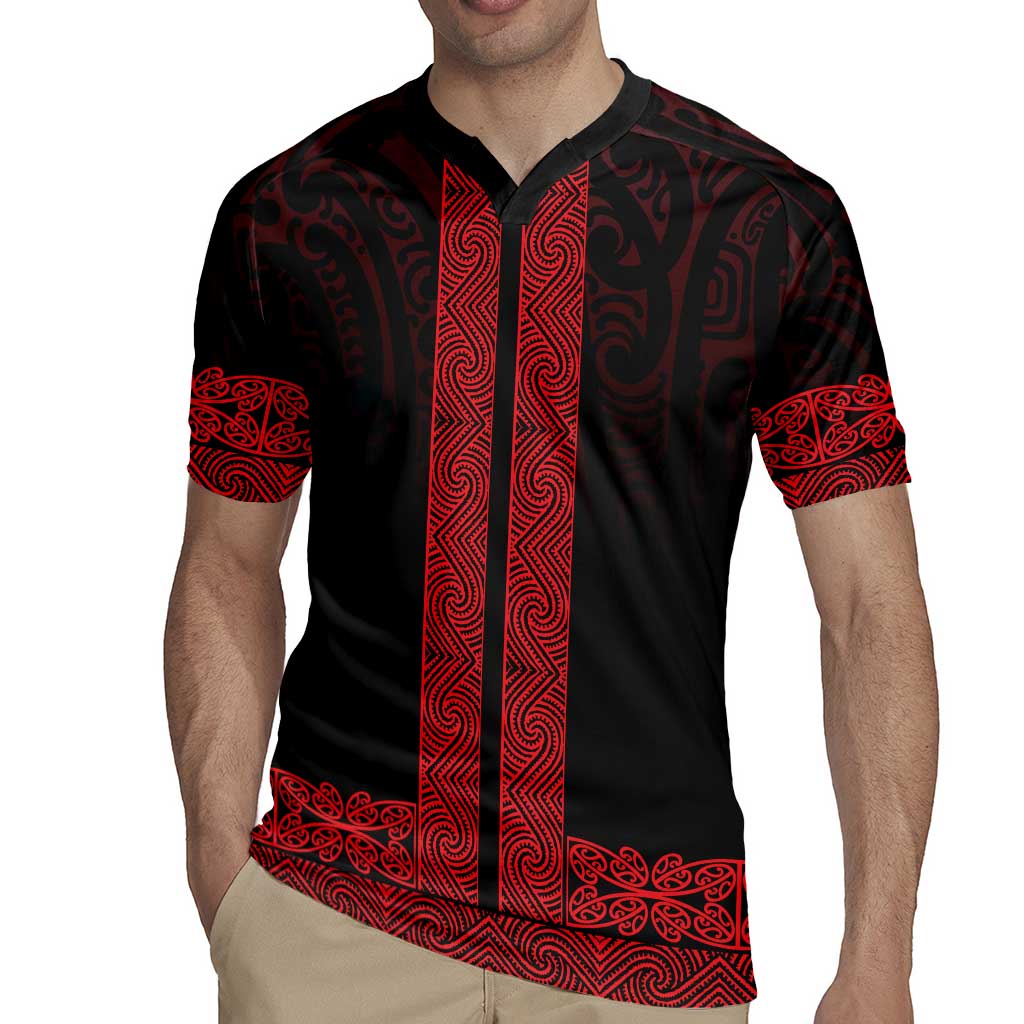 New Zealand Maori Kowhaiwhai Rugby Jersey Whero Maui and Mangopare