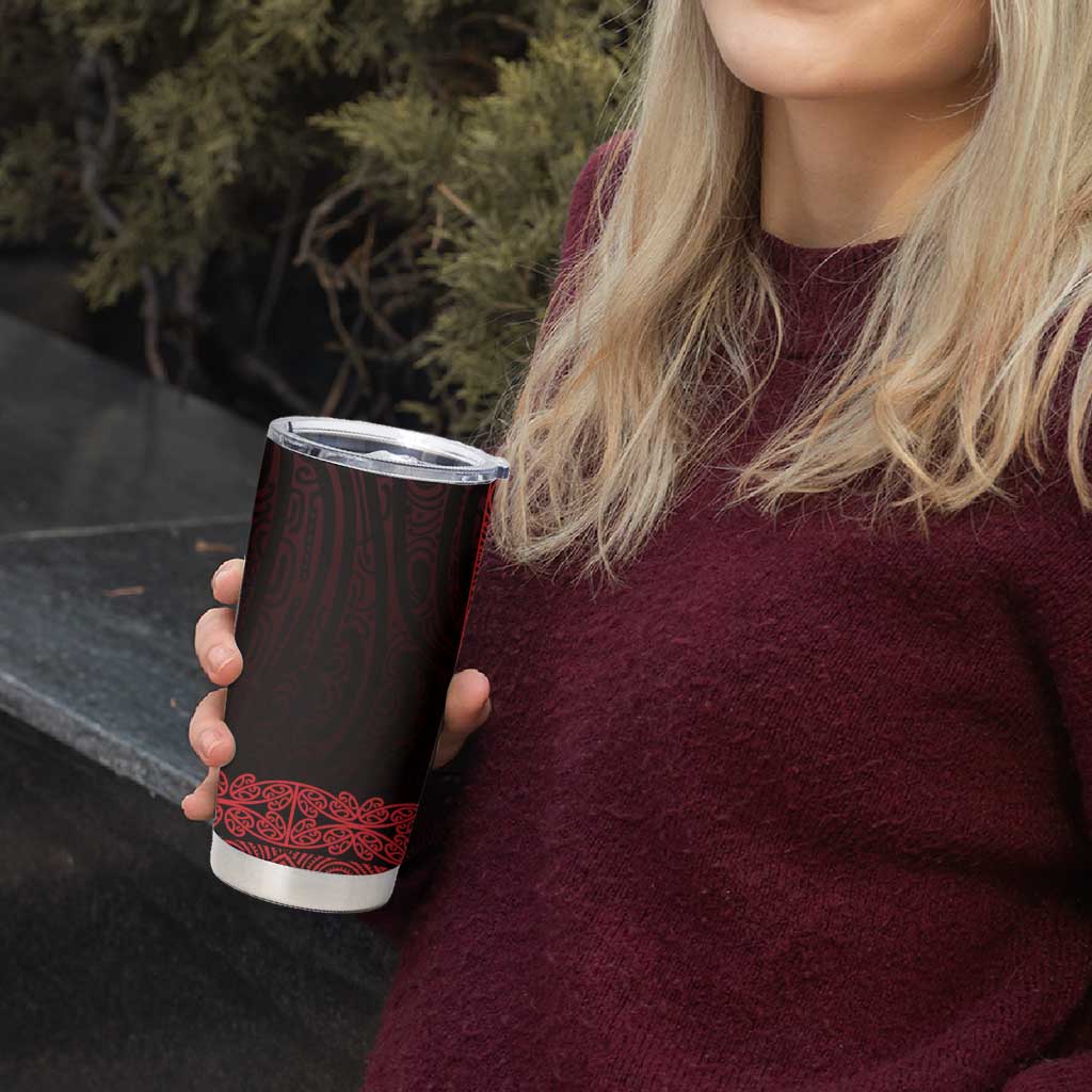 New Zealand Maori Kowhaiwhai Tumbler Cup Whero Maui and Mangopare