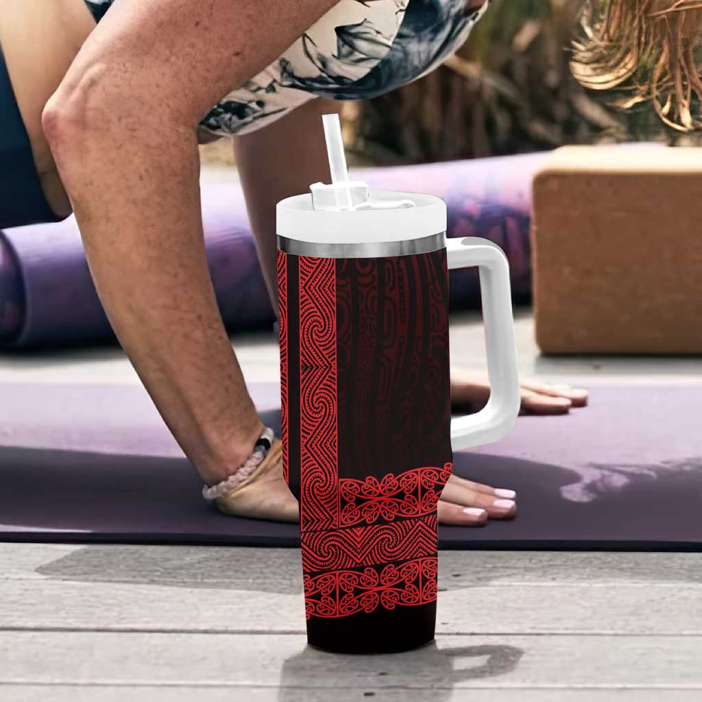 New Zealand Maori Kowhaiwhai Tumbler With Handle Whero Maui and Mangopare