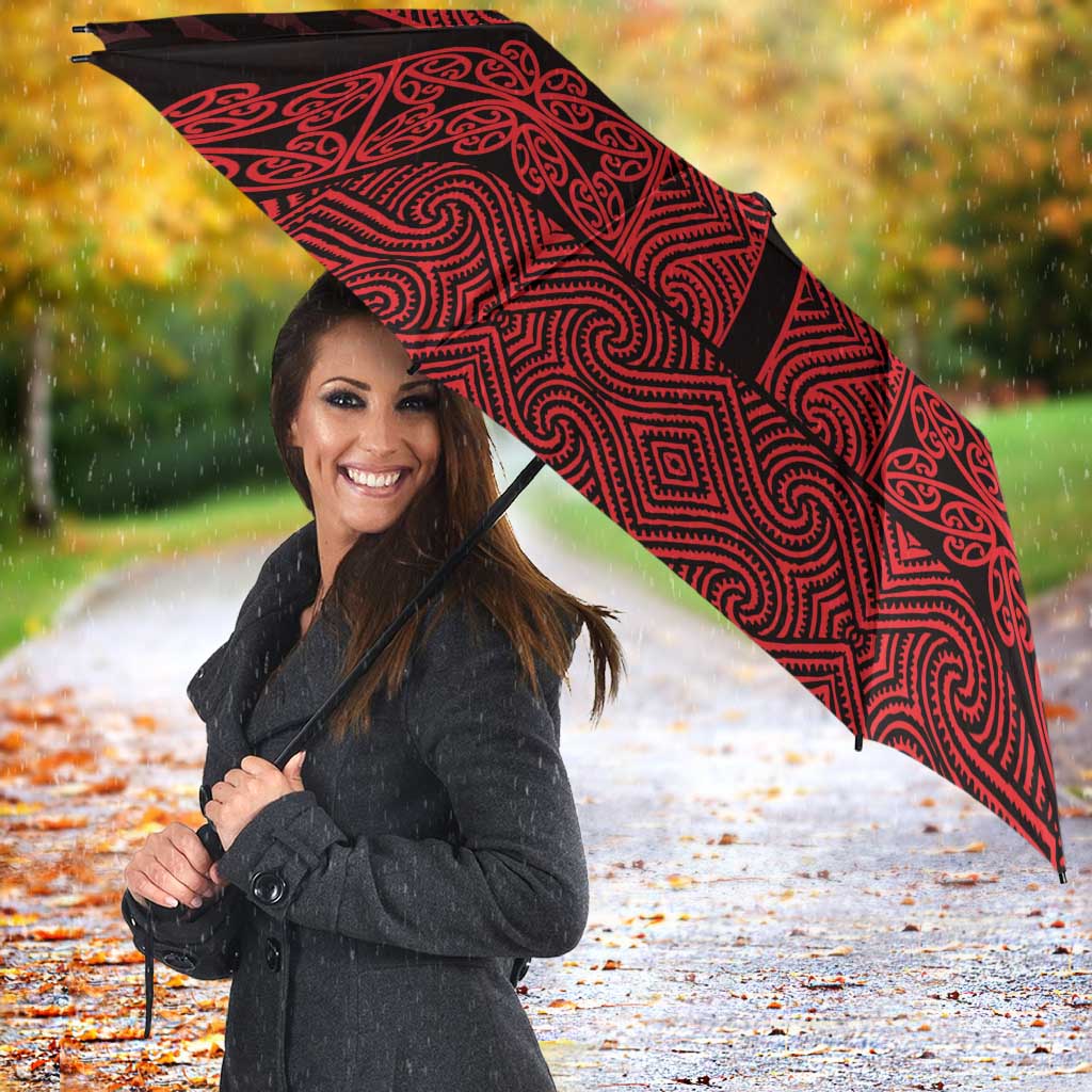 New Zealand Maori Kowhaiwhai Umbrella Whero Maui and Mangopare - Polynesian Pride