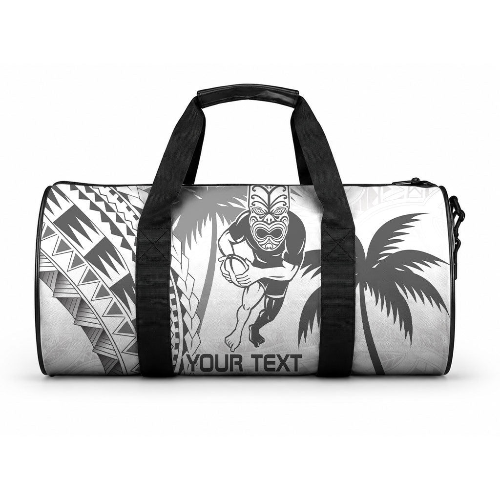 Custom Fiji Black Fern Duffle Bag Maori Warrior with Fijian Masi Pattern LT9 One size White - Polynesian Pride