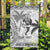 Custom Fiji Black Fern Garden Flag Maori Warroir with Fijian Masi Pattern