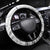 Custom Fiji Black Fern Steering Wheel Cover Maori Warroir with Fijian Masi Pattern