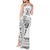 Custom Fiji Black Fern Tank Maxi Dress Maori Warroir with Fijian Masi Pattern