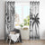 Custom Fiji Black Fern Window Curtain Maori Warroir with Fijian Masi Pattern