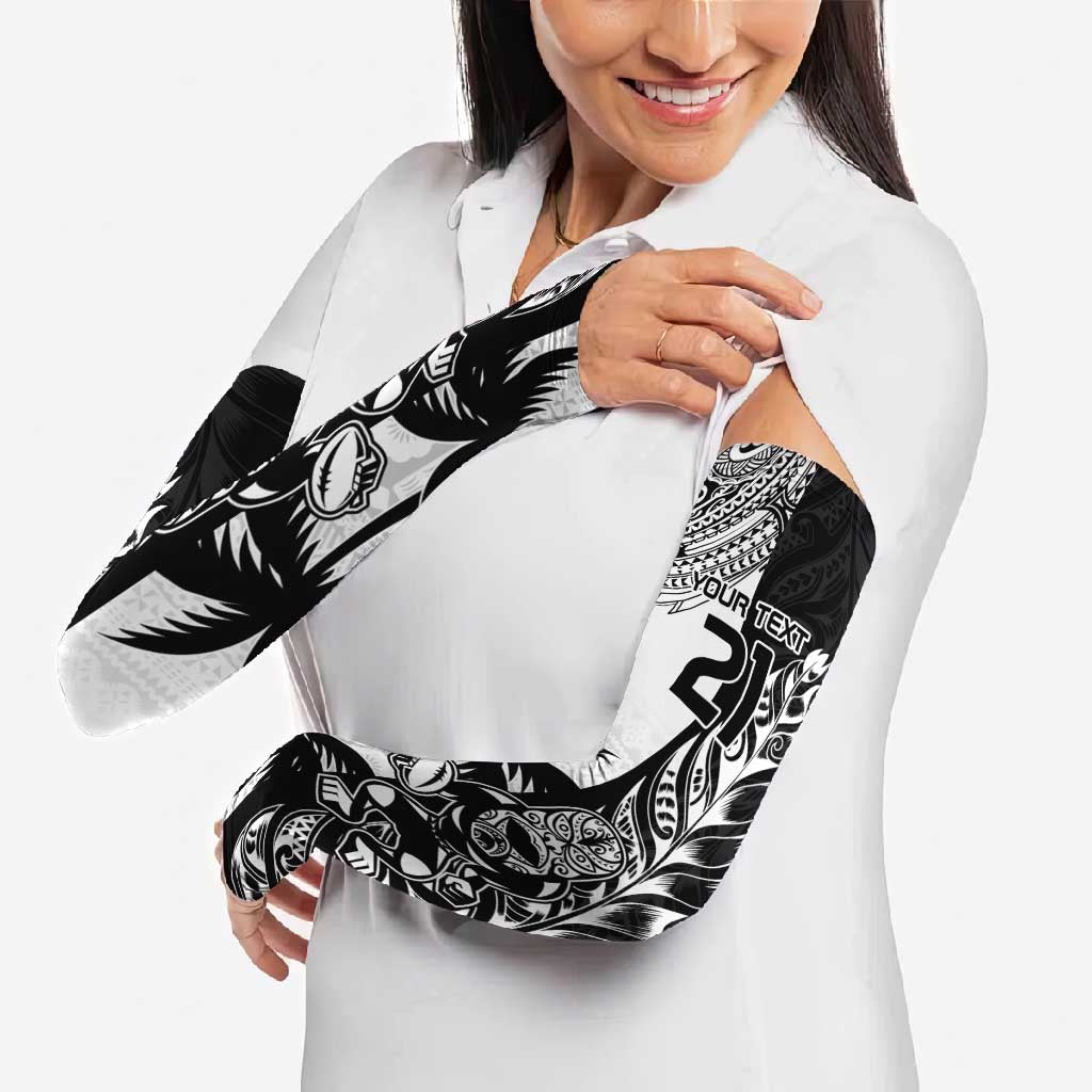 Fiji New Zealand Rugby Personalised Arm Sleeves Maori and Tapa Pattern - Polynesian Pride