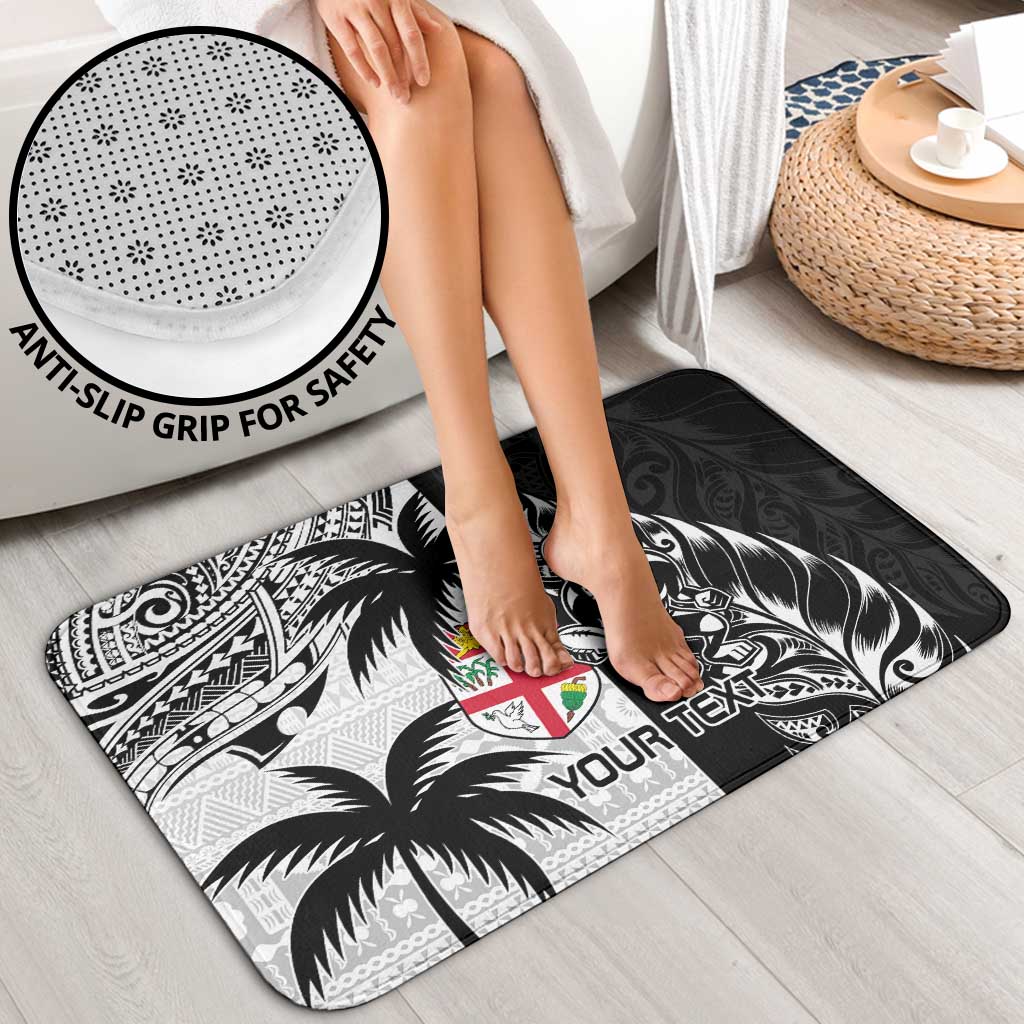 Fiji New Zealand Rugby Personalised Bathroom Set Maori and Tapa Pattern - Polynesian Pride