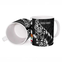 Fiji New Zealand Rugby Personalised Ceramic Mug Maori and Tapa Pattern - Polynesian Pride