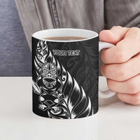 Fiji New Zealand Rugby Personalised Ceramic Mug Maori and Tapa Pattern - Polynesian Pride