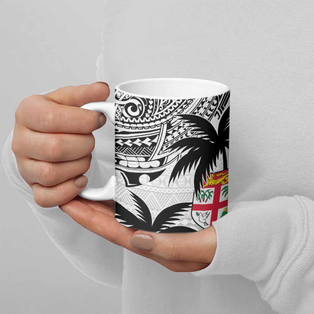 Fiji New Zealand Rugby Personalised Ceramic Mug Maori and Tapa Pattern - Polynesian Pride
