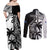 Custom Fiji New Zealand Couples Matching Off Shoulder Maxi Dress and Long Sleeve Button Shirt Maori mix Tapa Pattern Version