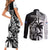 Custom Fiji New Zealand Couples Matching Short Sleeve Bodycon Dress and Long Sleeve Button Shirt Maori mix Tapa Pattern Version