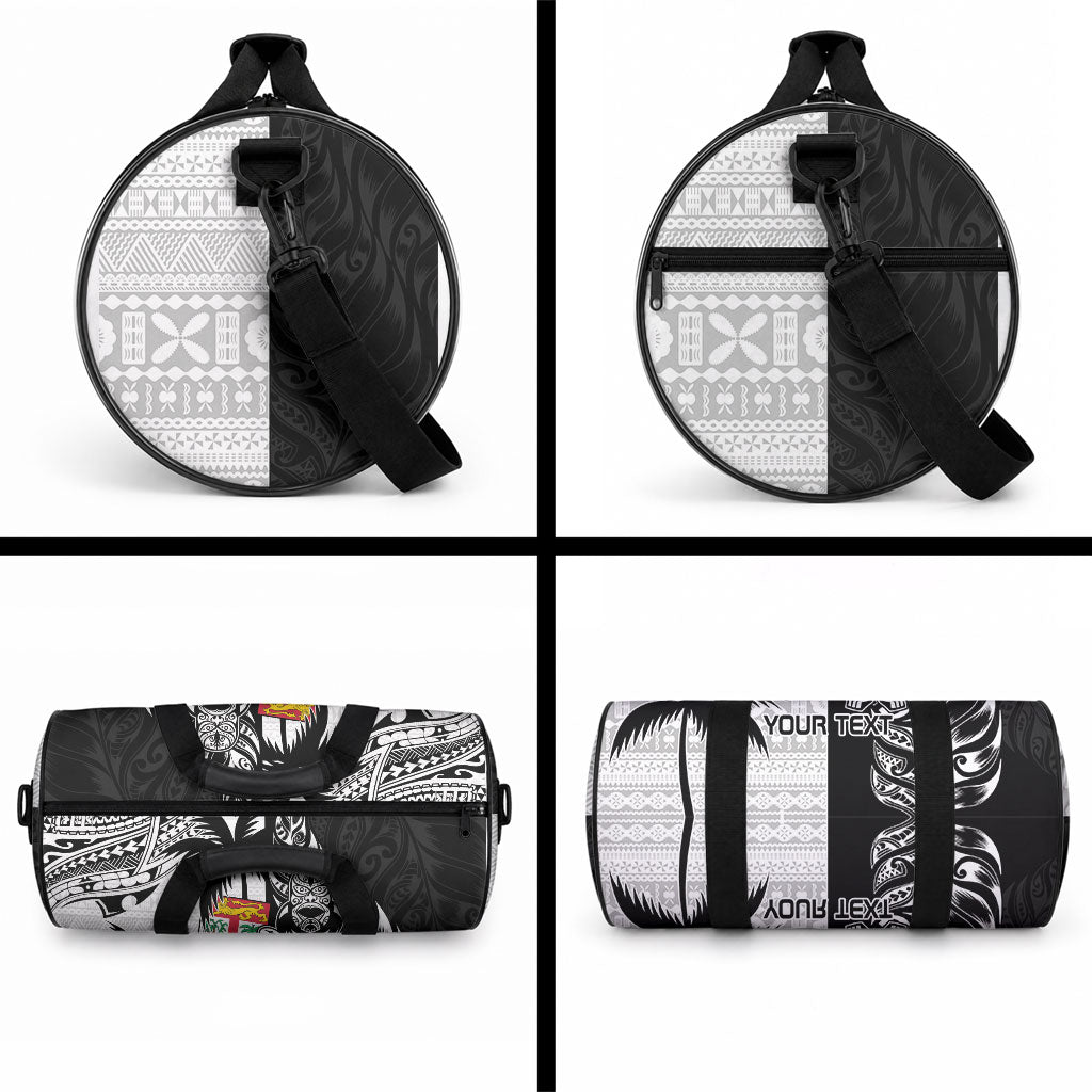 Custom Fiji New Zealand Duffle Bag Maori mix Tapa Pattern Version LT9 - Polynesian Pride