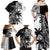 Custom Fiji New Zealand Family Matching Off Shoulder Maxi Dress and Hawaiian Shirt Maori mix Tapa Pattern Version