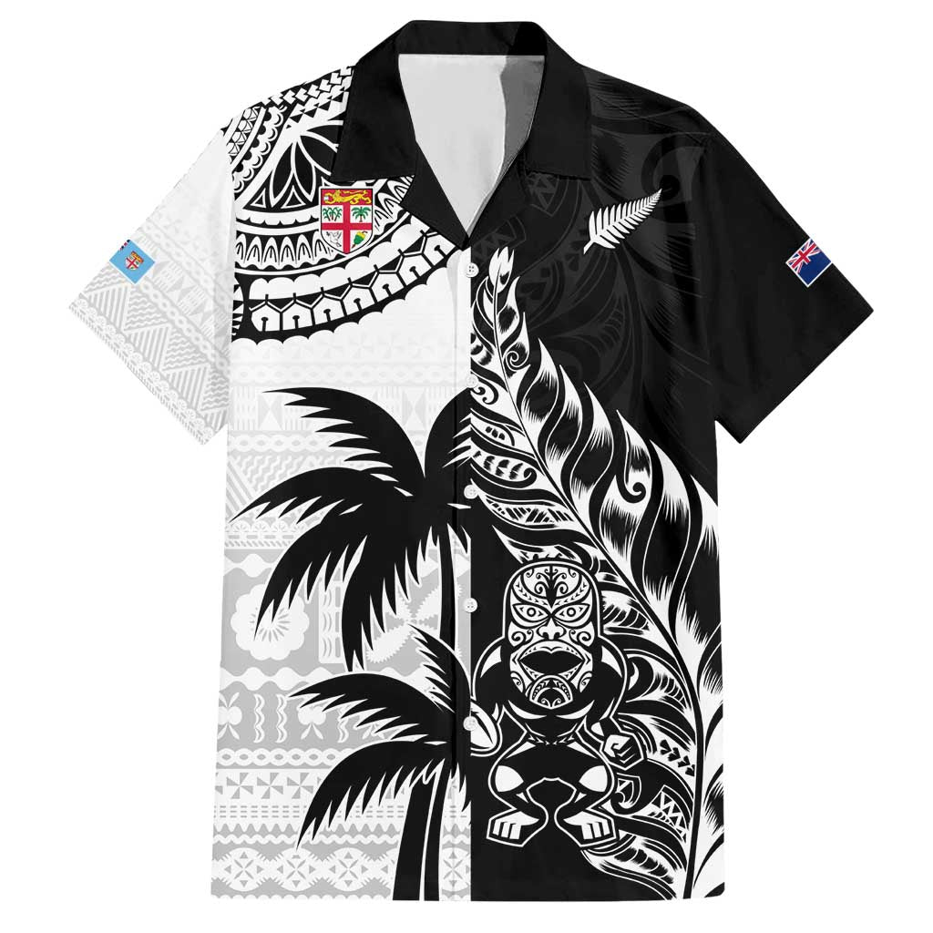 Custom Fiji New Zealand Hawaiian Shirt Maori mix Tapa Pattern Version