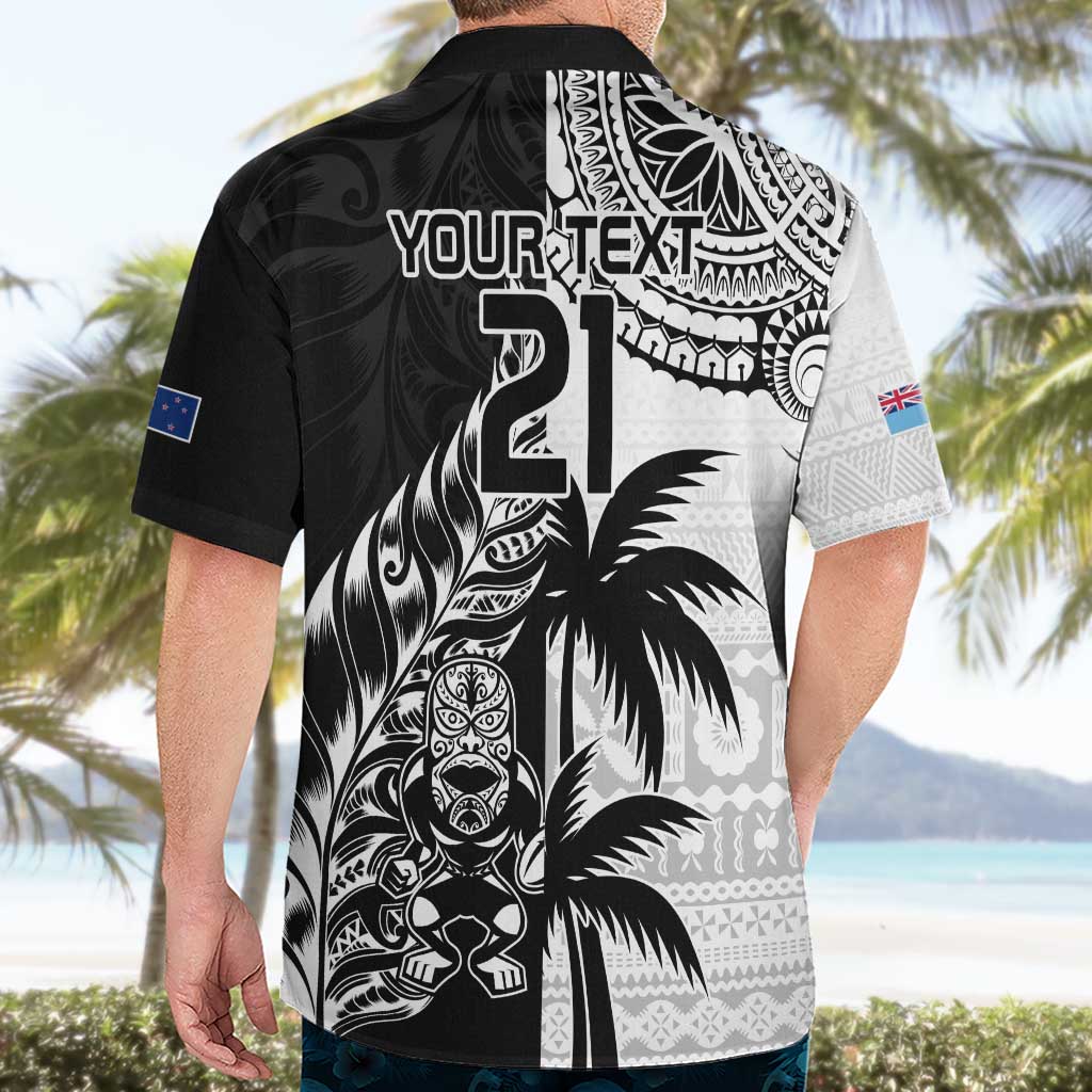 Custom Fiji New Zealand Hawaiian Shirt Maori mix Tapa Pattern Version