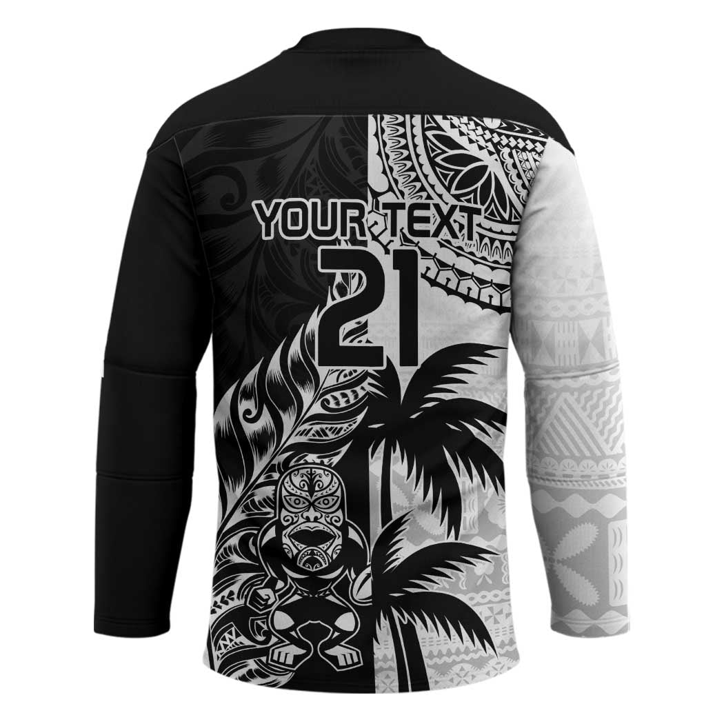 Fiji New Zealand Rugby Personalised Hockey Jersey Maori and Tapa Pattern - Polynesian Pride