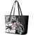 Custom Fiji New Zealand Leather Tote Bag Maori mix Tapa Pattern Version