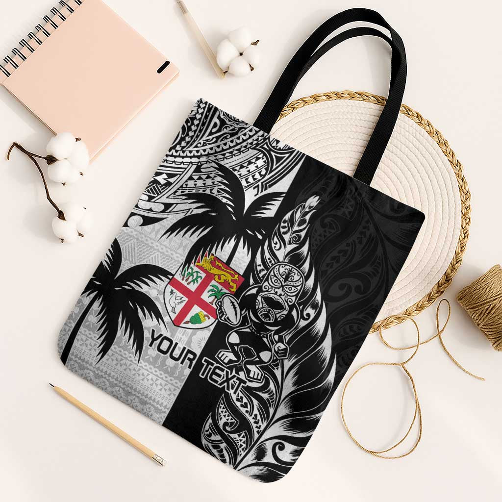 Fiji New Zealand Rugby Personalised Tote Bag Maori and Tapa Pattern - Polynesian Pride