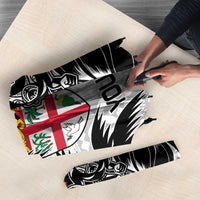 Fiji New Zealand Rugby Personalised Umbrella Maori and Tapa Pattern - Polynesian Pride