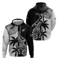 Custom Fiji New Zealand Zip Hoodie Maori mix Tapa Pattern Version
