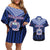 Custom Manu Samoa Sevens Rugby Couples Matching Off Shoulder Short Dress and Hawaiian Shirt Samoan Tribal Tattoo