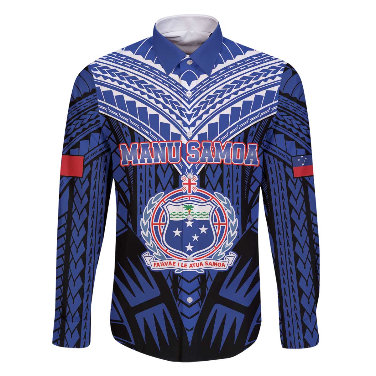 Custom Manu Samoa Sevens Rugby Family Matching Off The Shoulder Long Sleeve Dress and Hawaiian Shirt Samoan Tribal Tattoo